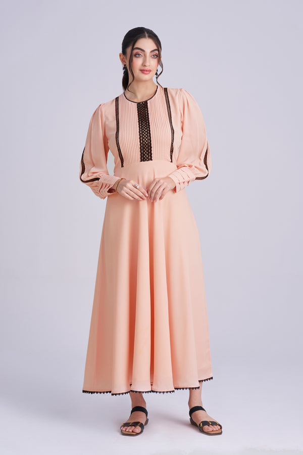 Peach lace gown