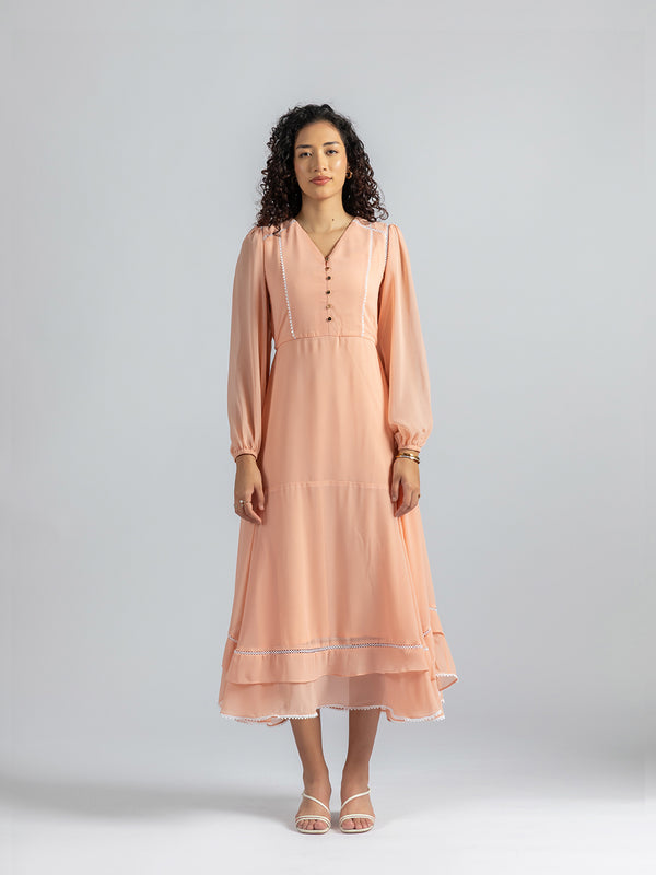 Petal Flare Midi Dress