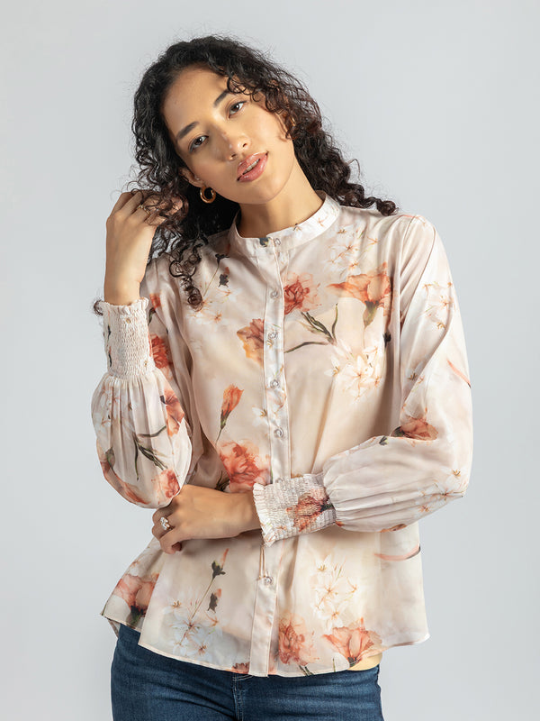 Stylish Floral Shirt for Women | Trendy nude Shirt for Women