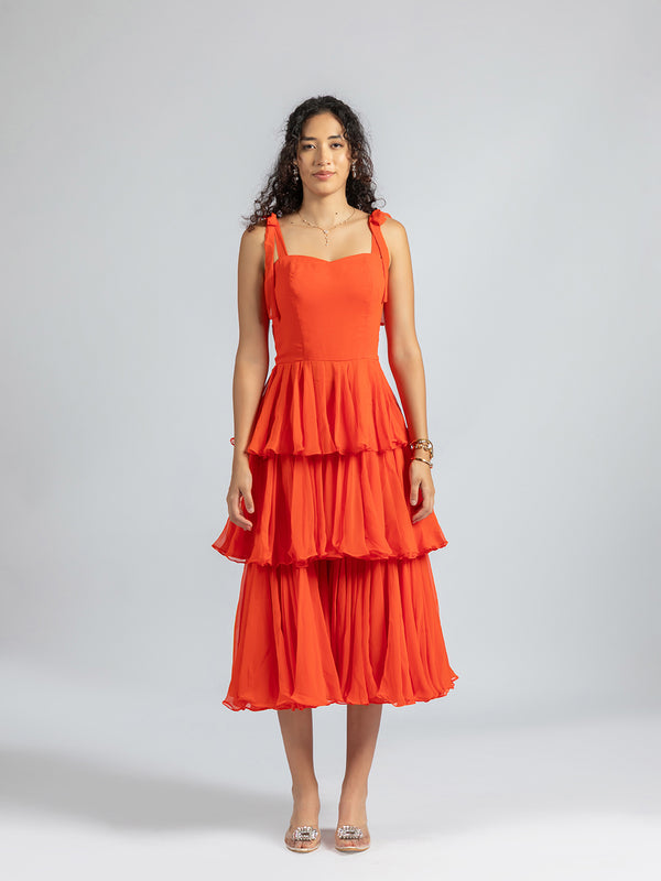 Sunset Ruffle Muse Dress