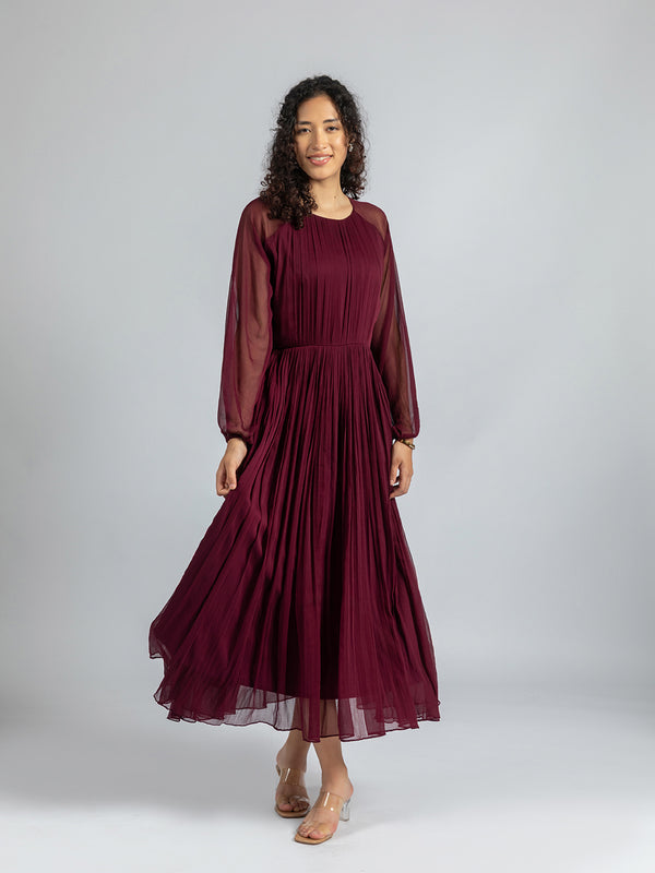 Burgundy Breeze Dress