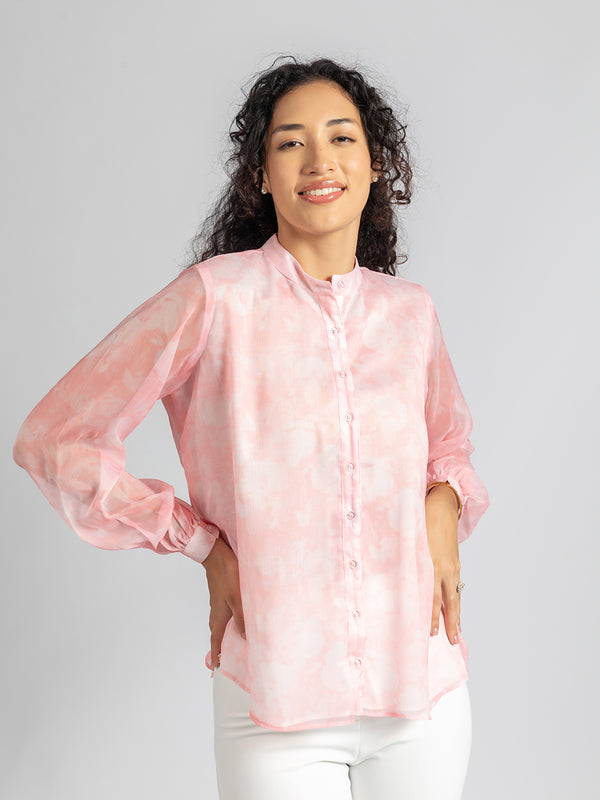 Pink Floral printed Shirt for Women | Trendy Casual Shirt for Women