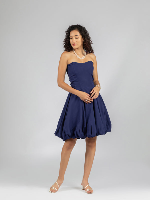 Blue beige Corset Bloom Dress