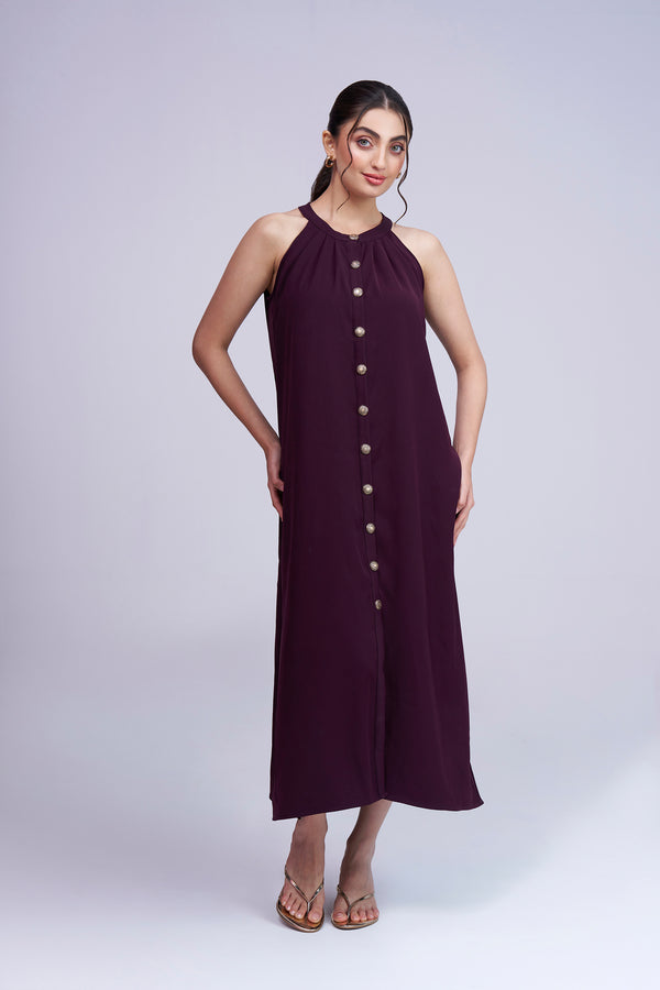 Wine luxury  Belted Dress