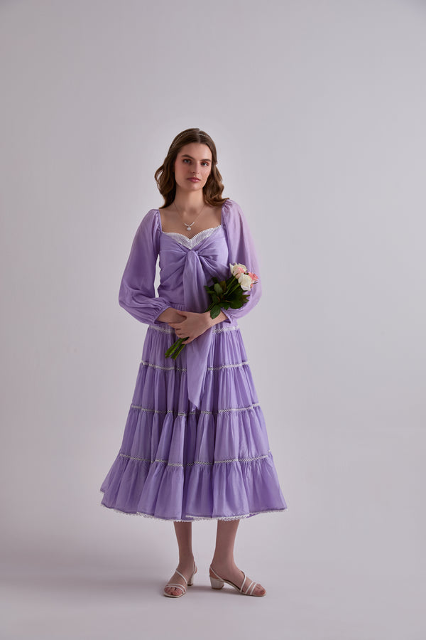 Purple Trendy Design Dream Cotton Dress For Women