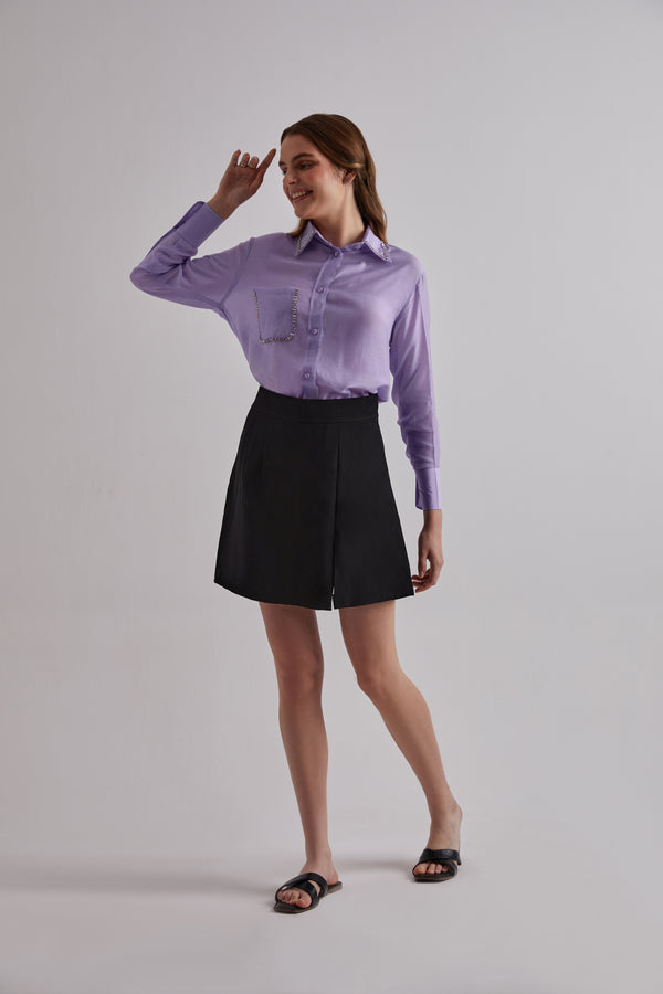 Purple Prestige Cotton Silk Shirt For Women