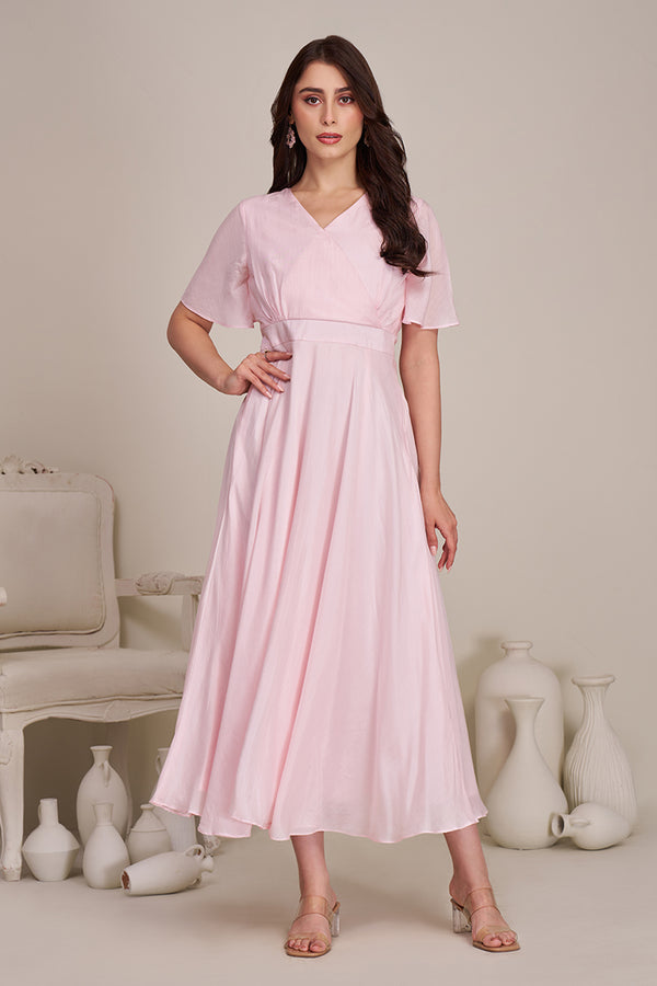 Casual pink cotton dress for women | Frocks for women