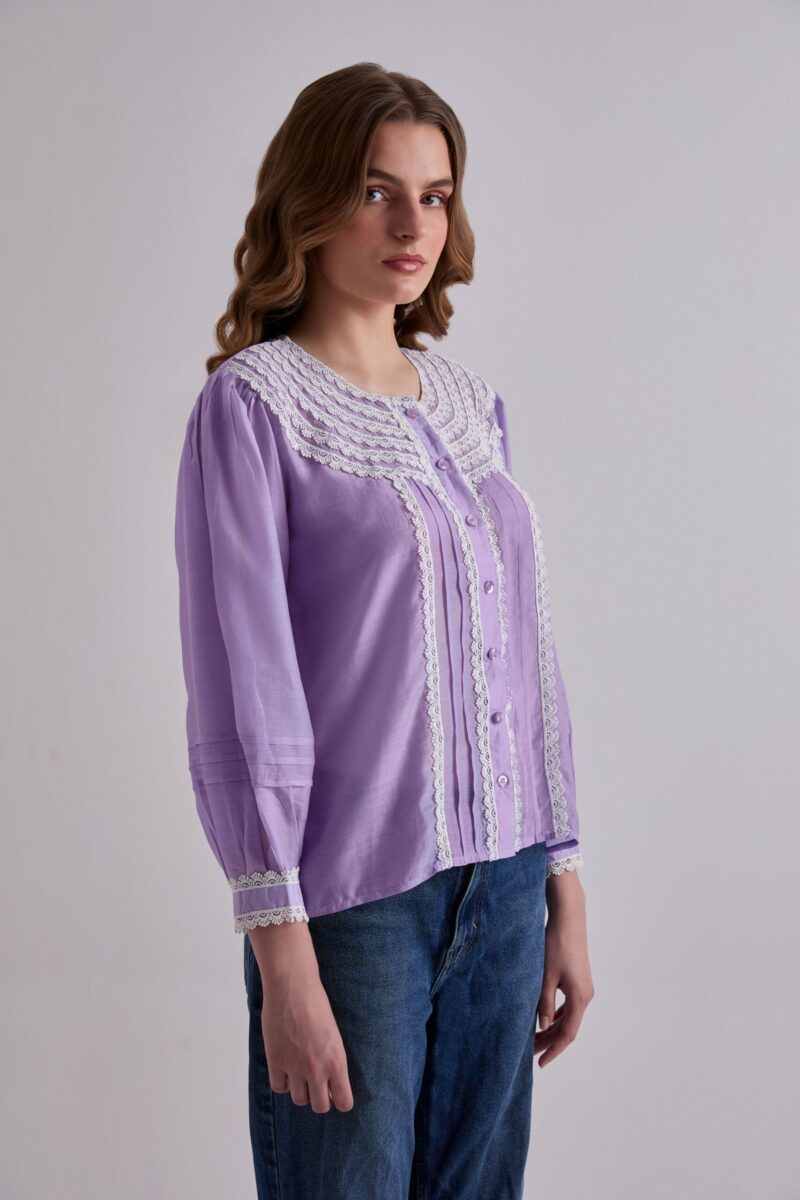 Purple Haze Cotton Lace Top