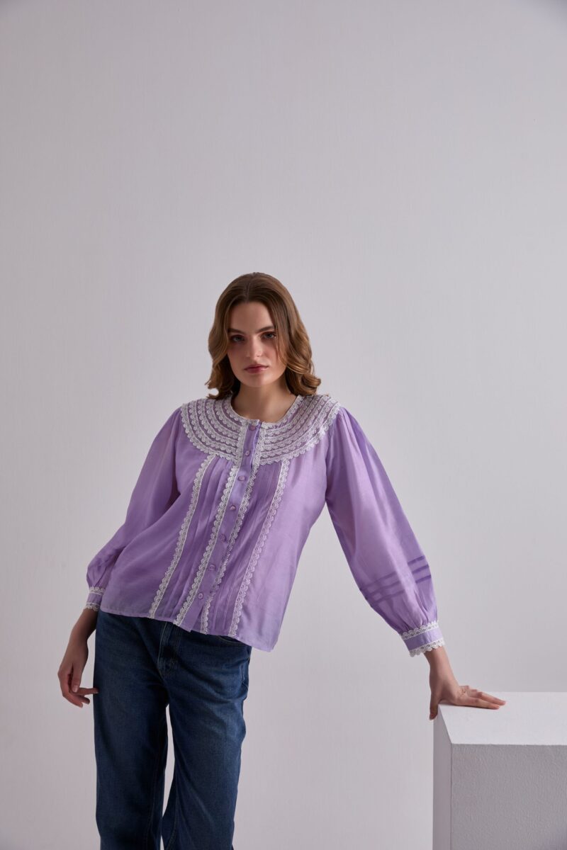 Purple Haze Cotton Lace Top