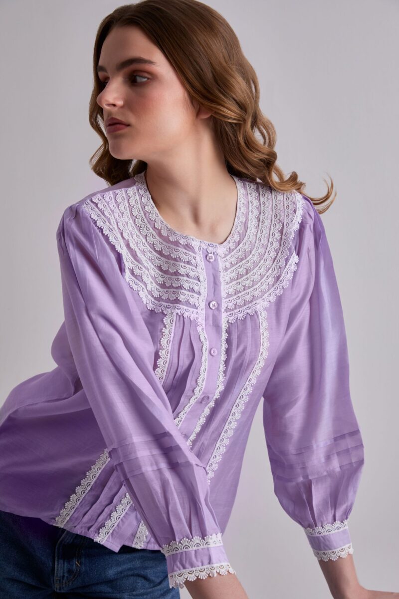 Purple Haze Cotton Lace Top