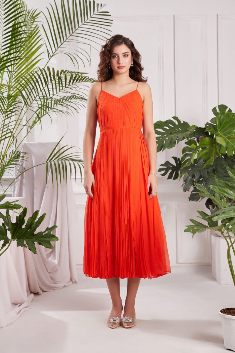 Orange Crush Midi Dress