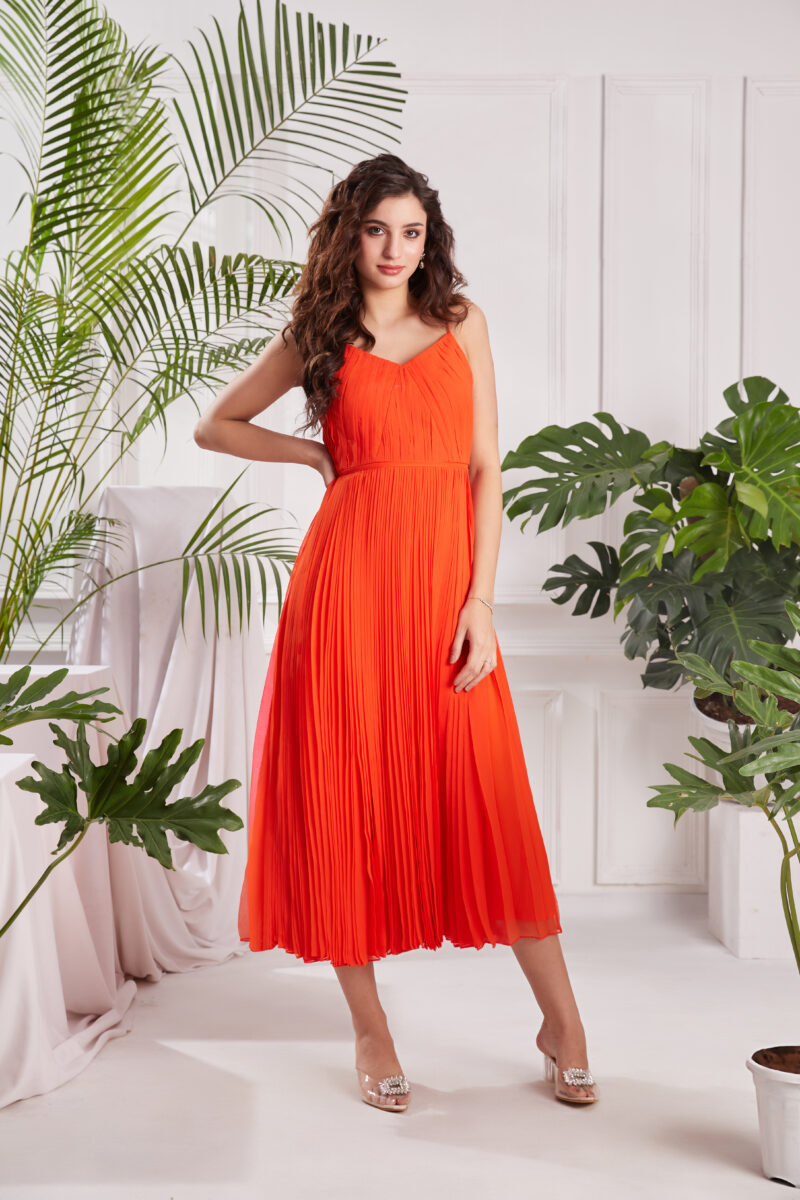 Orange Crush Midi Dress